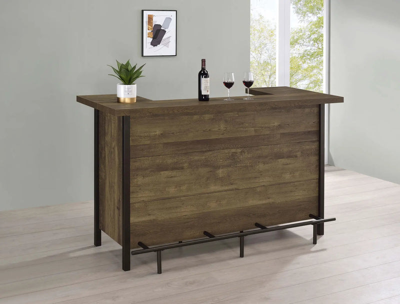 Bellemore Freestanding Home Bar Wine Cabinet Rustic Oak by Unique Piece Furniture