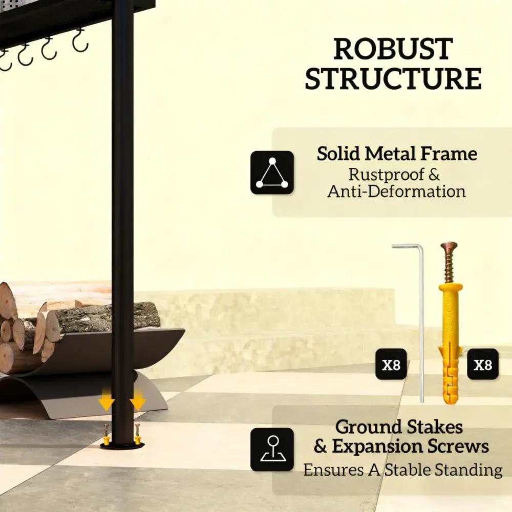 Ventilated Barbecue Gazebo Shelter with Side Awning, Shelves, and Hooks by HouseOfZazla