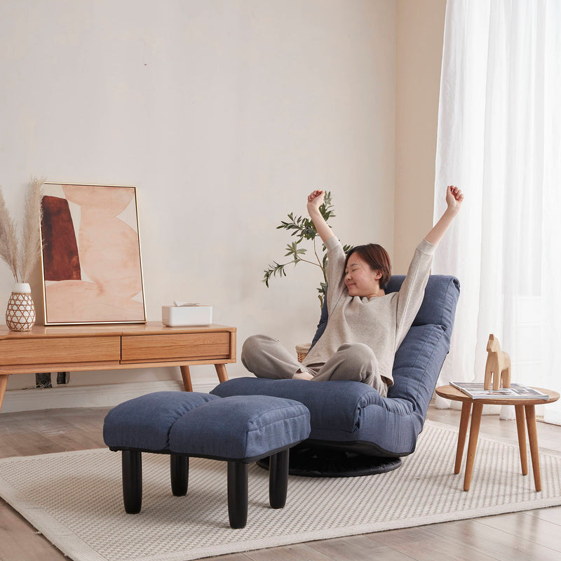Adjustable Japanese Reclining Floor Chair Sofa With Metal Frame For Living Room by Unique Piece Furniture