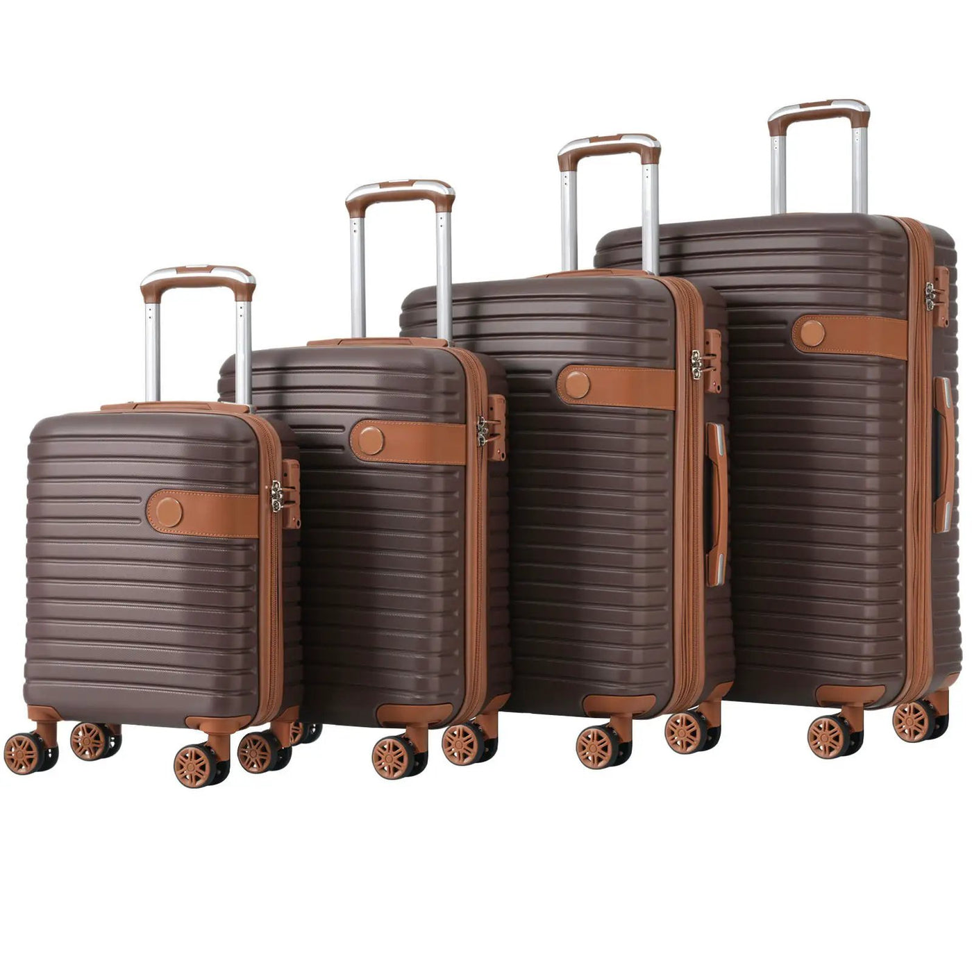 4 Piece Luggage Suitcase Set, Hard Shell Lightweight Expandable Travel Luggage With 4 Packing Cubes by HouseOfZazla