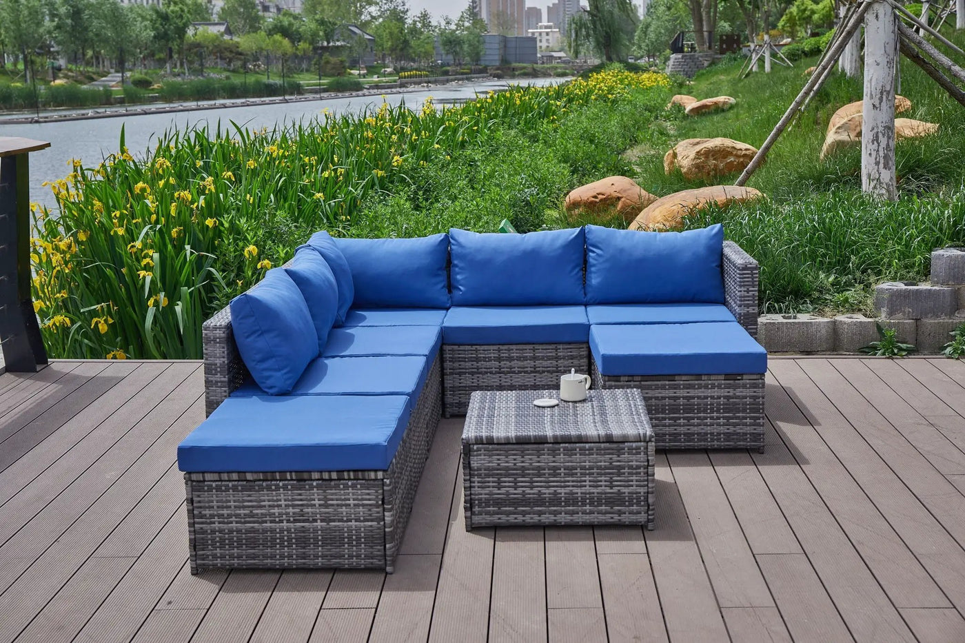 Patio Sofa With Cushions by HouseOfZazla