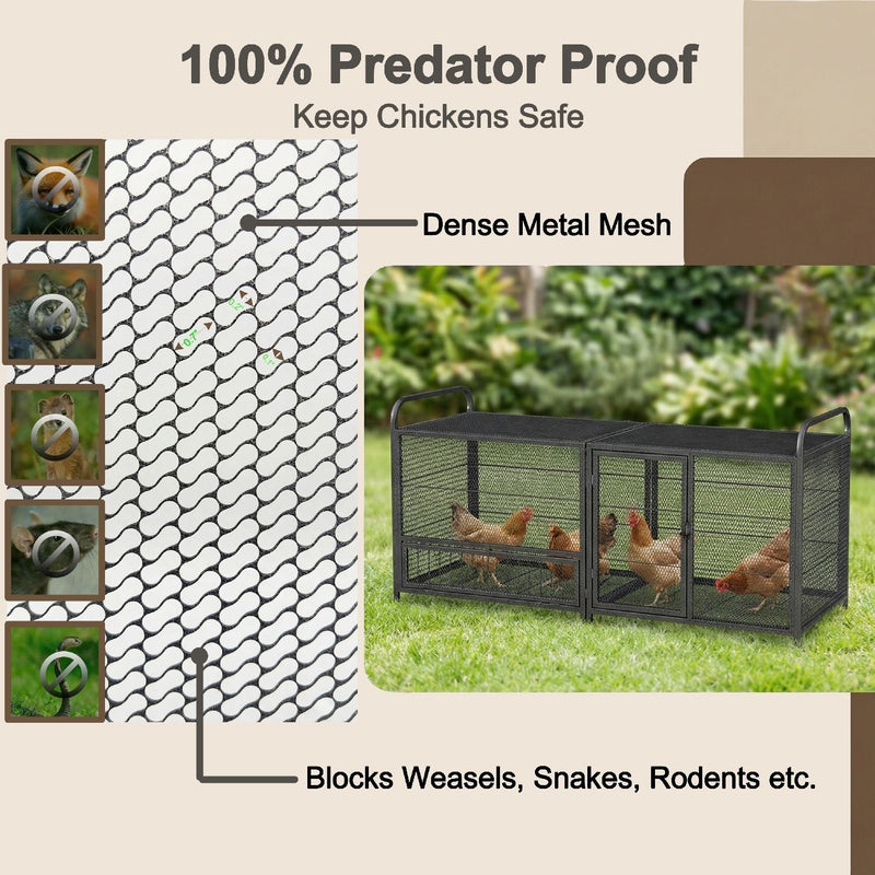 Chicken Cage, Poultry Breeding Coop - Black / Silver by HouseOfZazla