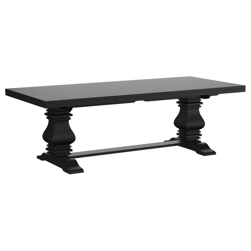 Florence 126-inch Extension Dining Table Distressed Black by Unique Piece Furniture