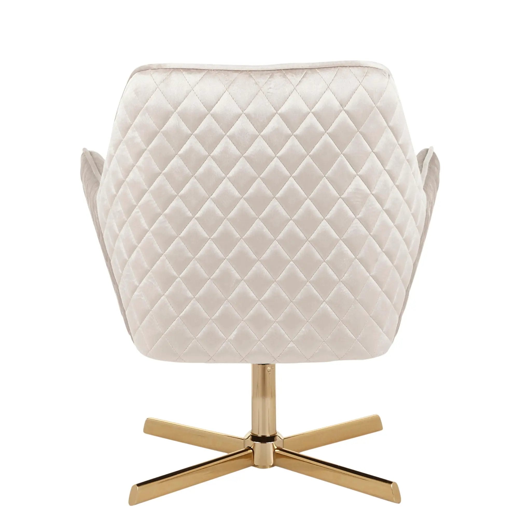 Diana - Contemporary Lounge Chair - Gold / Cream by HouseOfZazla