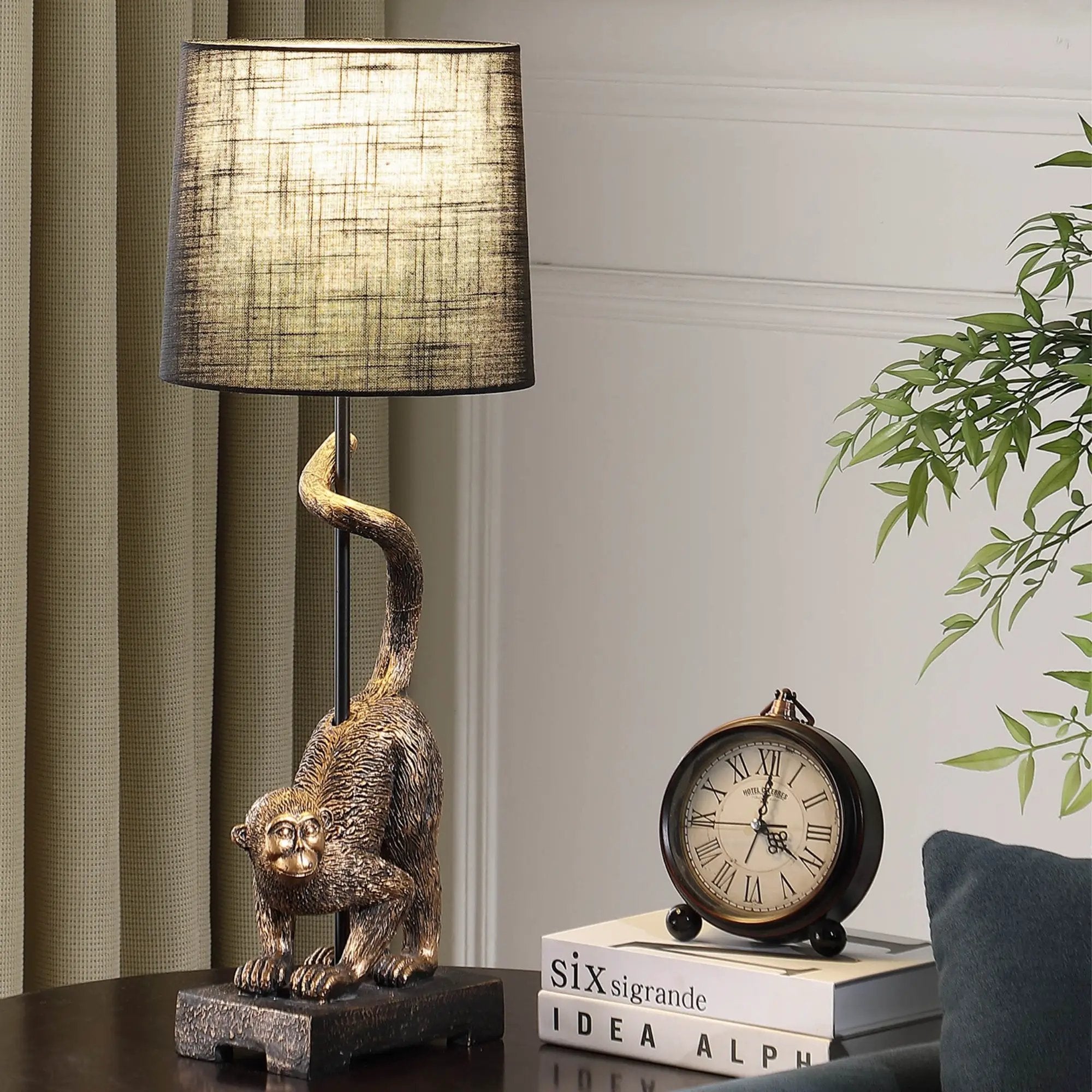 24" Wildlife Old World Antique Bronze Capuchin Monkey Table Lamp by HouseOfZazla