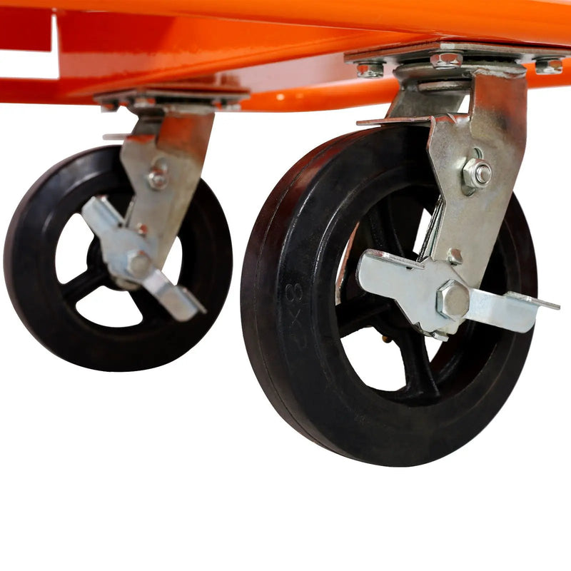 Heavy Duty Drywall Sheet Cart & Panel Dolly With 2400Lbs Capacity, Mold On Rubber Wheels, Steel Construction - Orange by HouseOfZazla