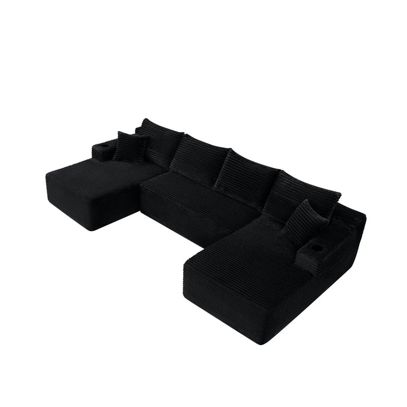 126" Cloud Sectional Sofa with U-Shape Chaise by HouseOfZazla