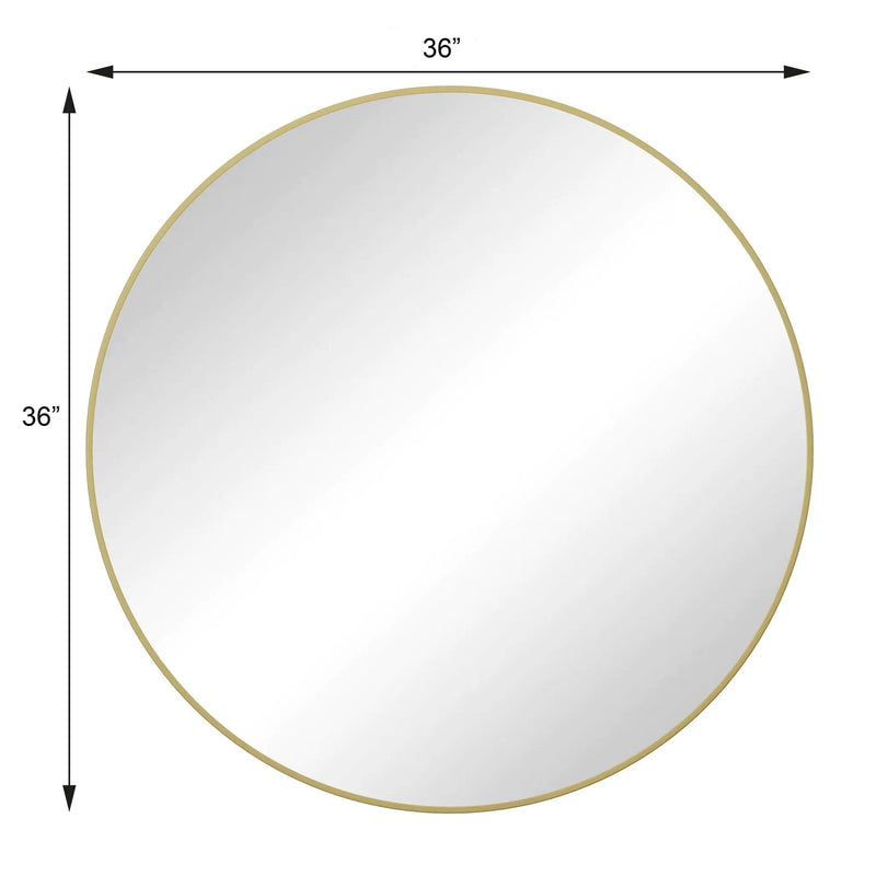 Wall Circular Mirror Metal Framed Mirror Round Vanity Mirror Dressing Mirror, For Bathroom, Living Room, Bedroom Wall Decor by Unique Piece Furniture