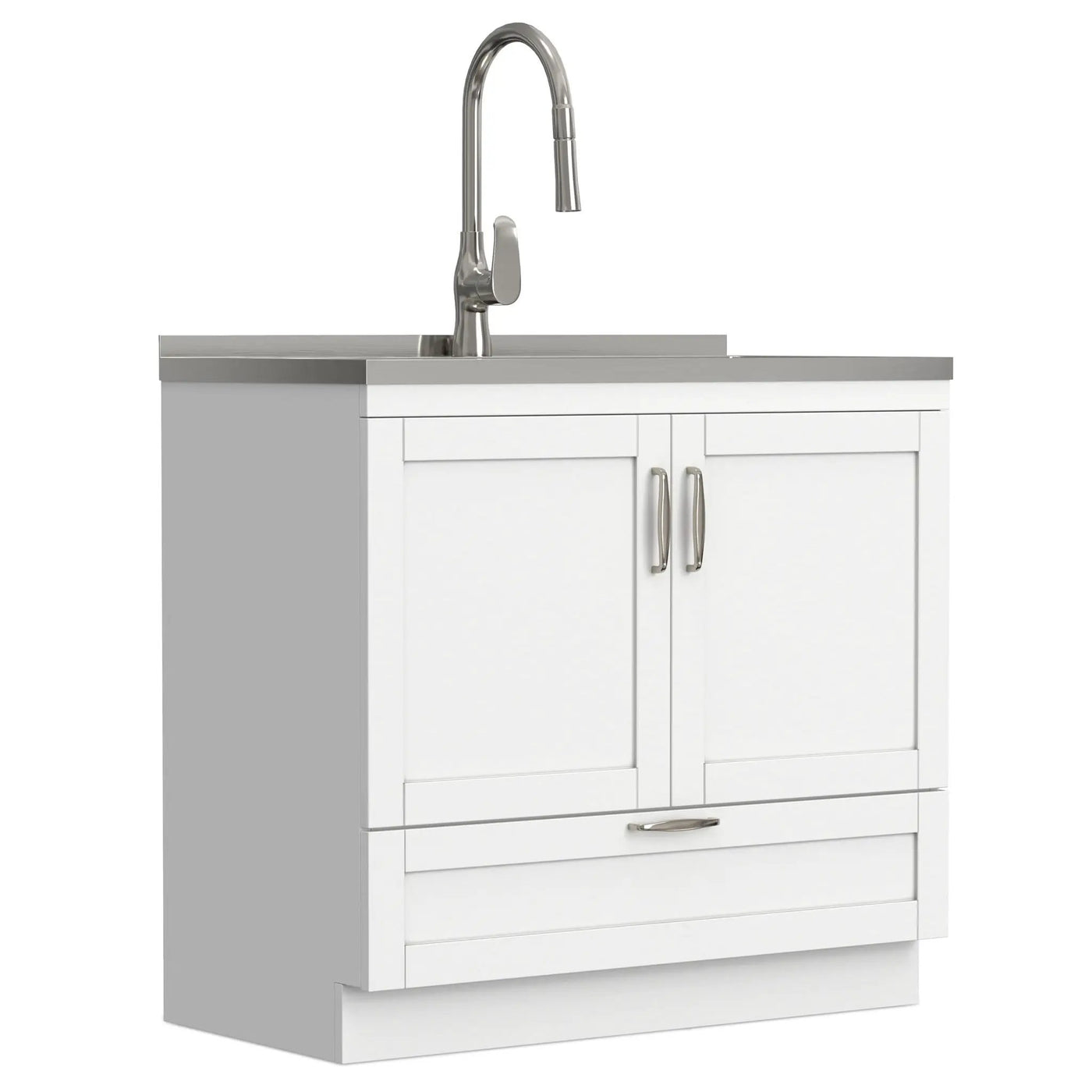 Reed - Deluxe Laundry Cabinet With Pull-Out Faucet And Stainless Steel Sink by HouseOfZazla