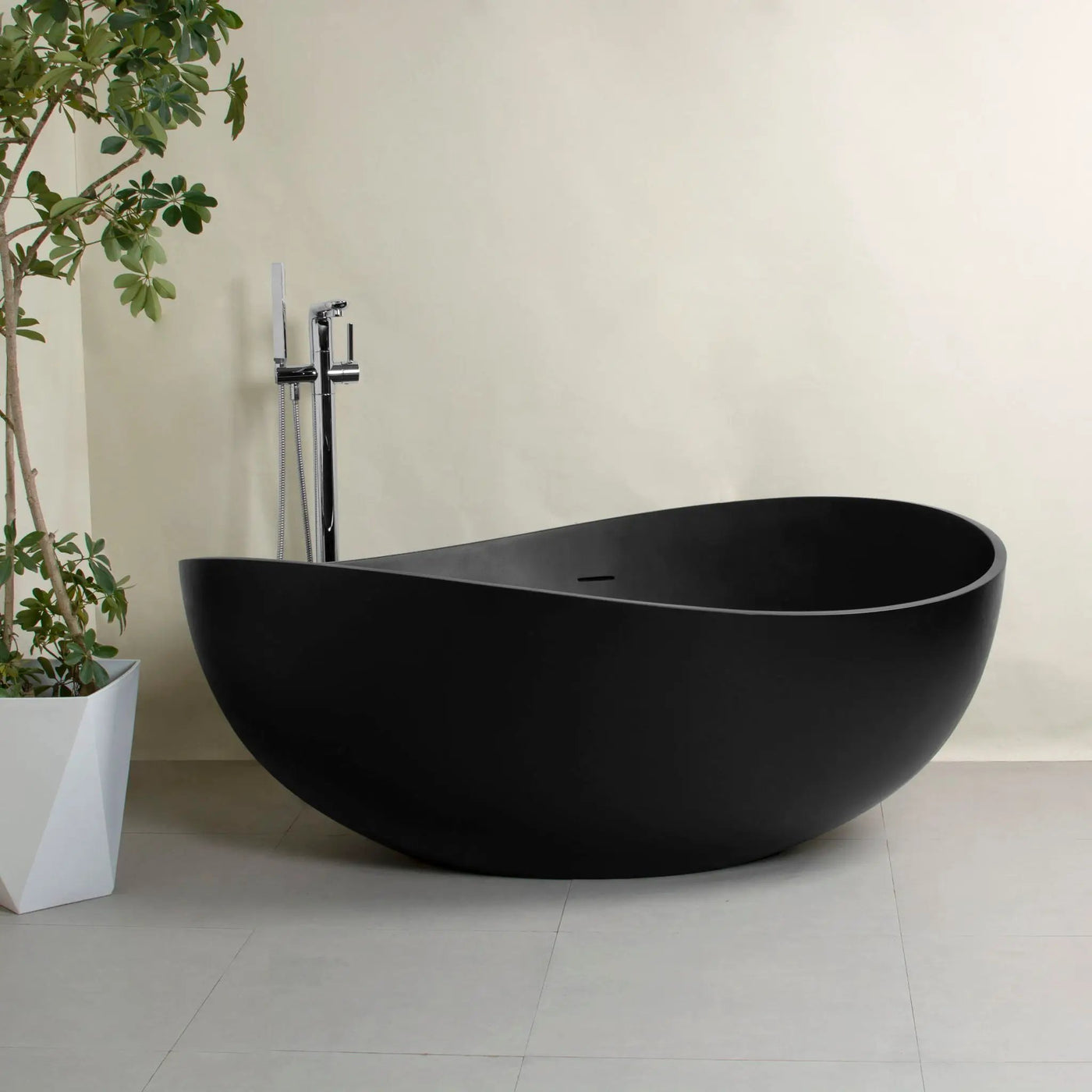 Freestanding Solid Surface Soaking Bathtub For Bathroom by HouseOfZazla