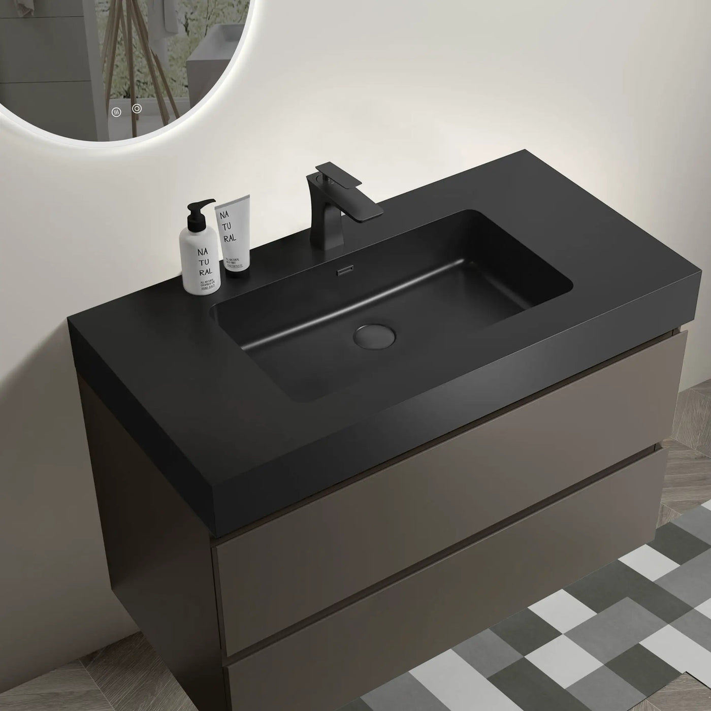 Alice - Bathroom Vanity With Sink, Wall Mounted, Floating by Unique Piece Furniture