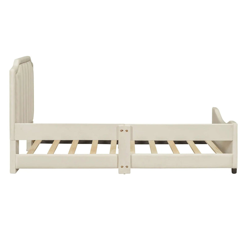 Upholstered Daybed With Classic Stripe Shaped Headboard by HouseOfZazla