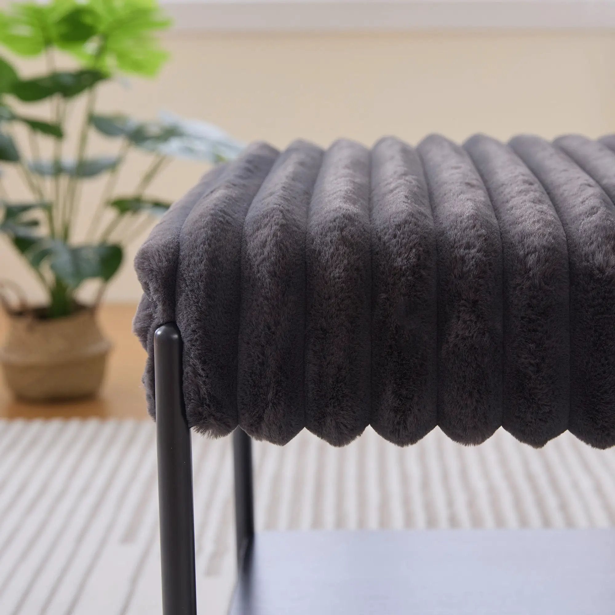 Upholstered Ottoman Coffee Table Foot Rest With Open Storage by Unique Piece Furniture