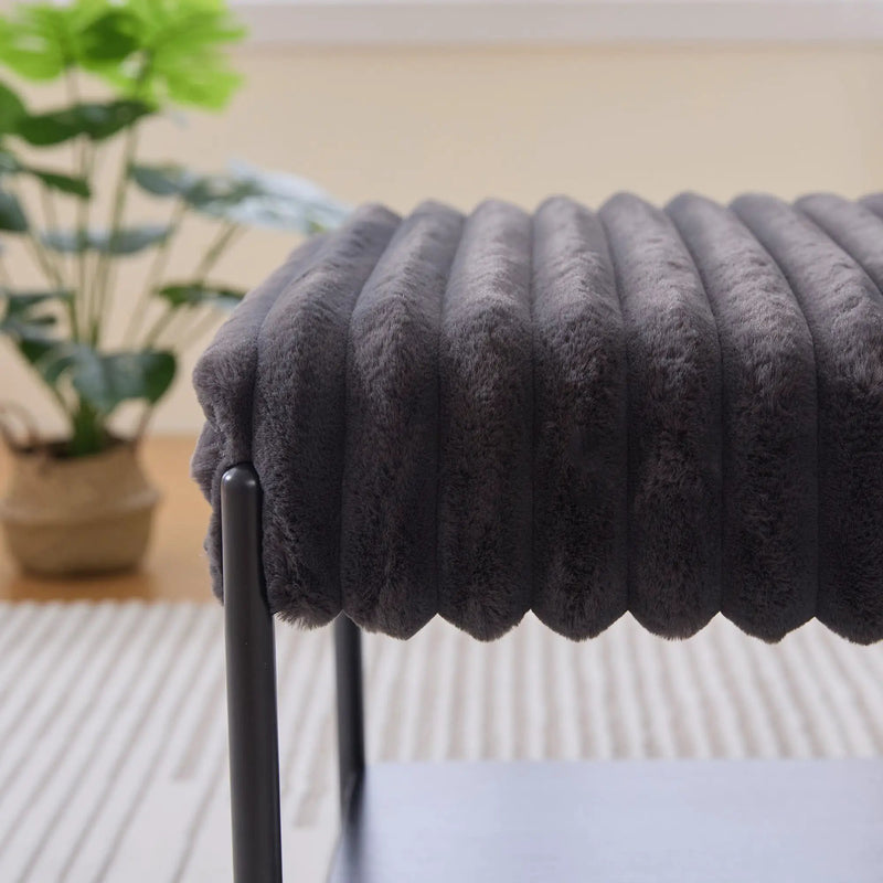 Upholstered Ottoman Coffee Table Foot Rest With Open Storage
