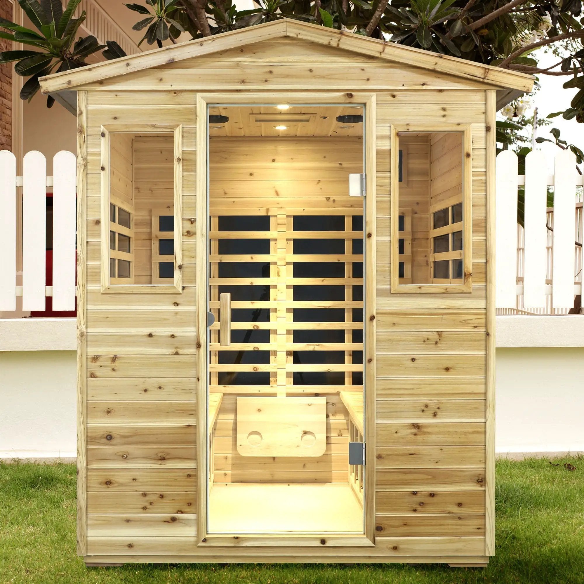 Four person Far-infrared Old fir outdoor sauna room by HouseOfZazla