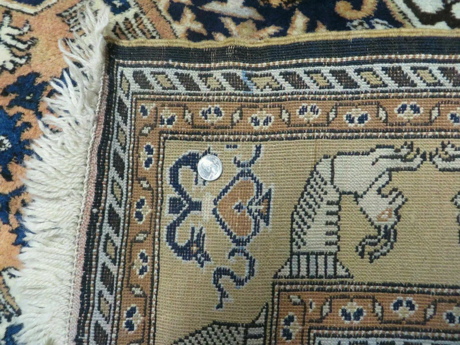 Persian Qum Rug 5.6 x 8.8, Navy Blue by Jewel Rugs