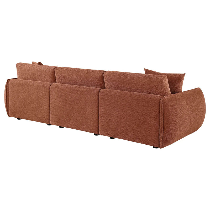 Elysia Chenille Upholstered Modular Lounge Sofa Coral by Unique Piece Furniture