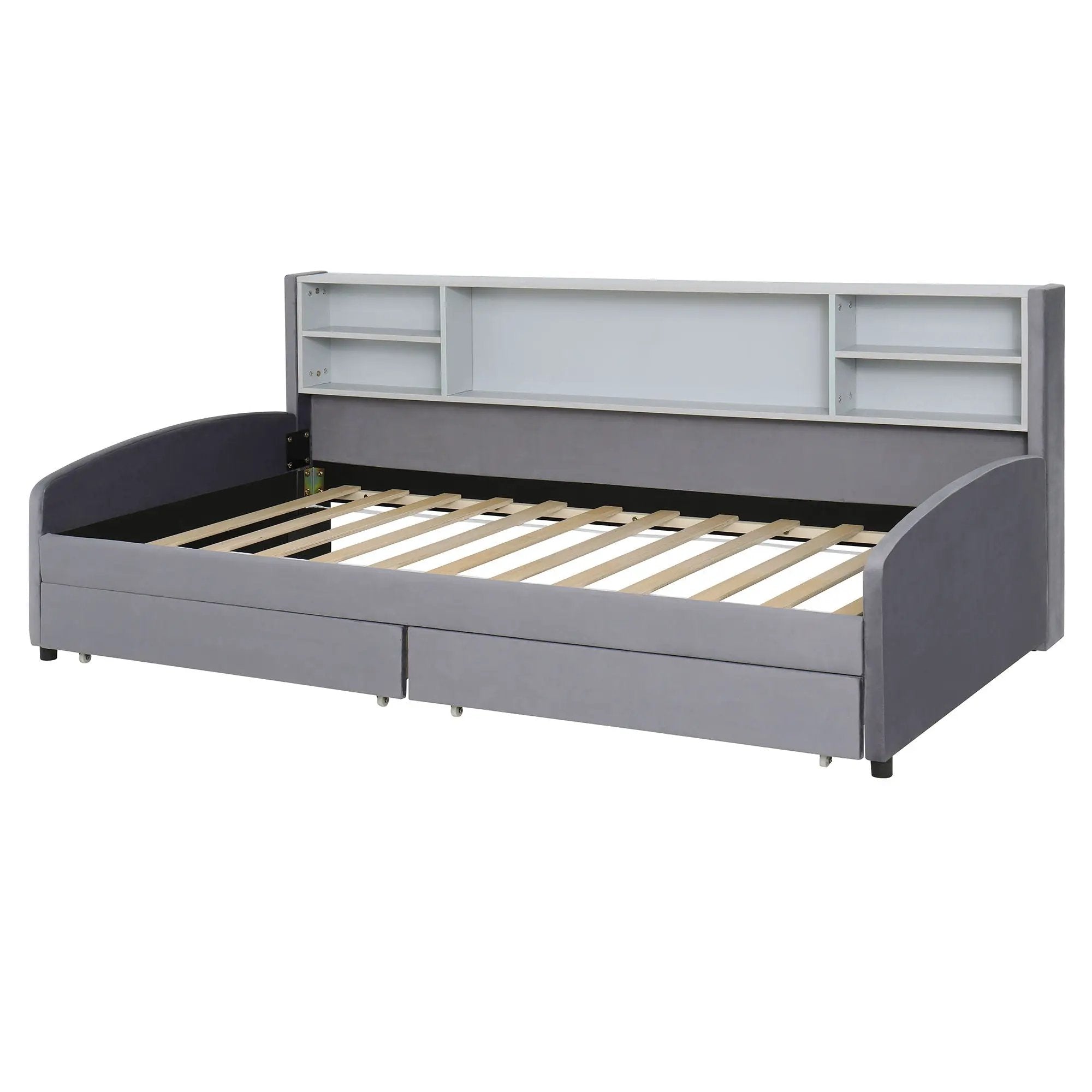 Luxurious Upholstered Platform Bed With Storage Drawers by HouseOfZazla