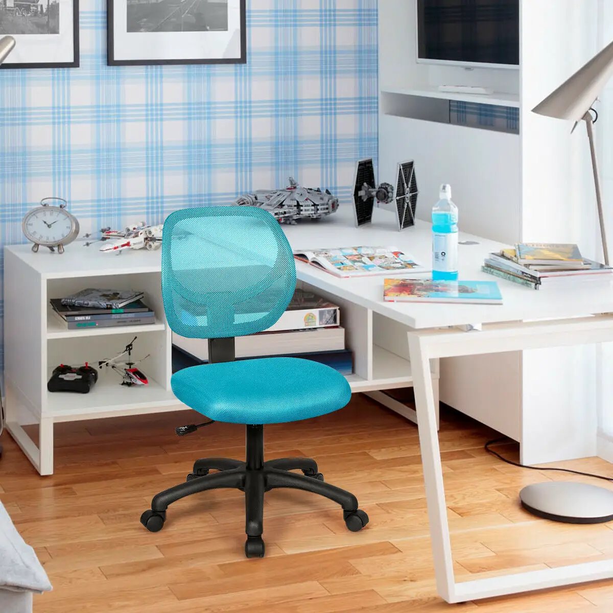 Low-back Computer Task Chair with Adjustable Height and Swivel Casters by DirectDeals