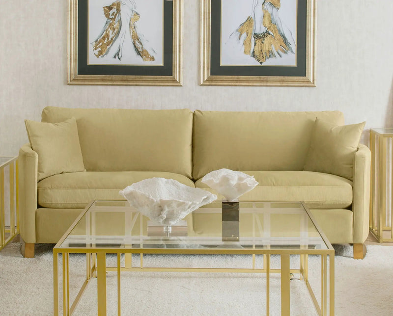 Corliss Upholstered Curved Track Arm Sofa Camel by Unique Piece Furniture