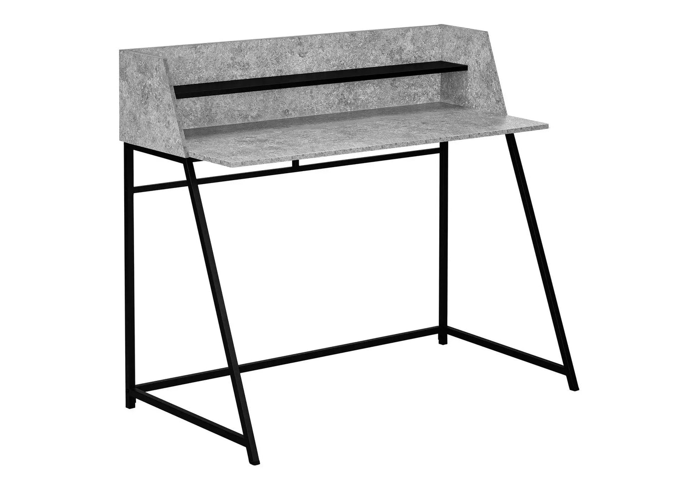 Computer Desk for Home Office with Marble Look and Storage Shelves by HouseOfZazla