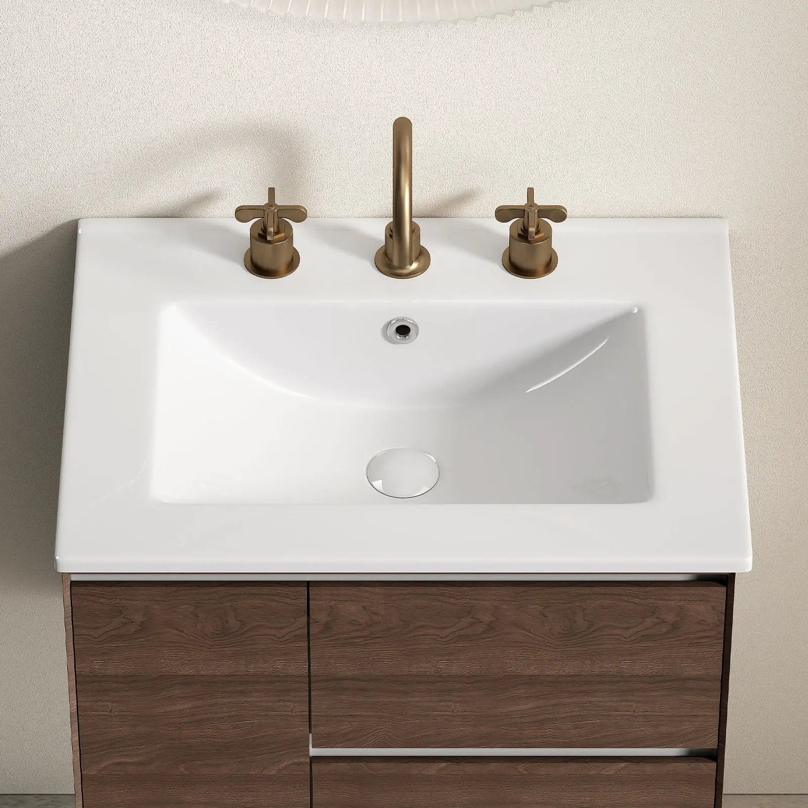 Vessel Sink With 3 Holes, Oval Design For Bathroom - Milk White by HouseOfZazla