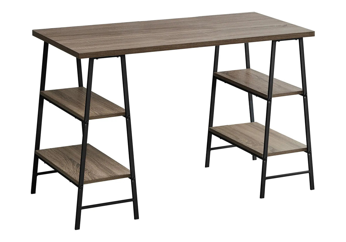 Computer Desk For Home Office, Storage Shelves, Industrial Design by HouseOfZazla