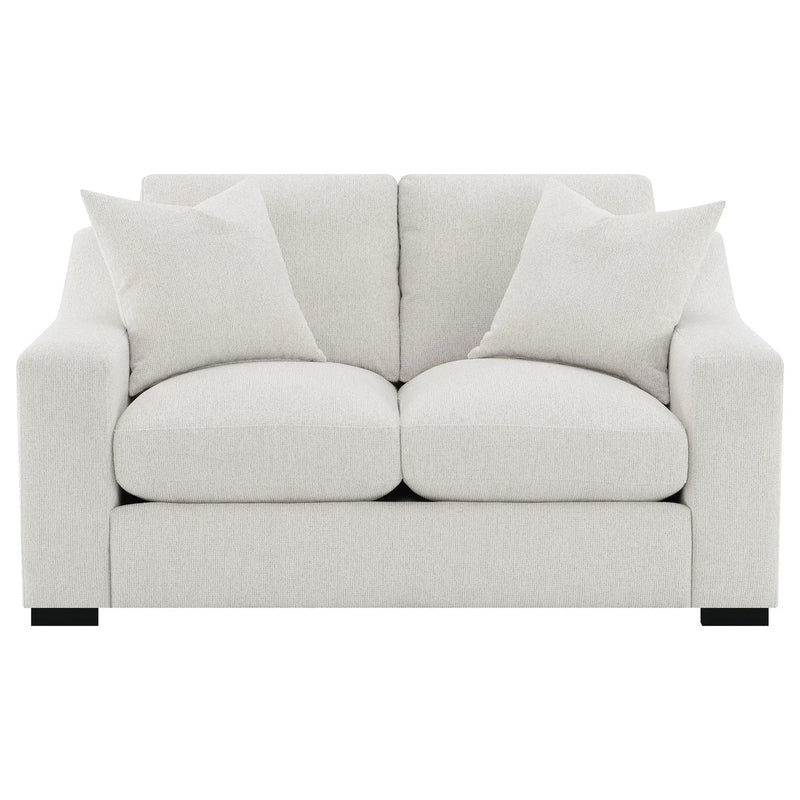 Ashlyn Fabric Upholstered Track Arm Loveseat Sand by Unique Piece Furniture