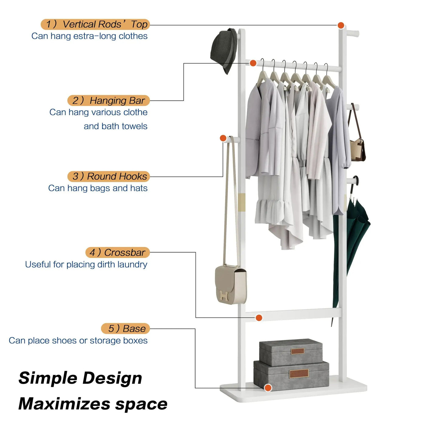 Solid Wood Simple Hat Rack by Unique Piece Furniture