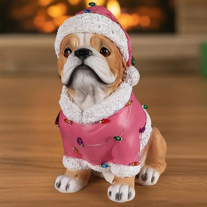 Christmas Pug Statue, Holiday Dog Figurine by HouseOfZazla