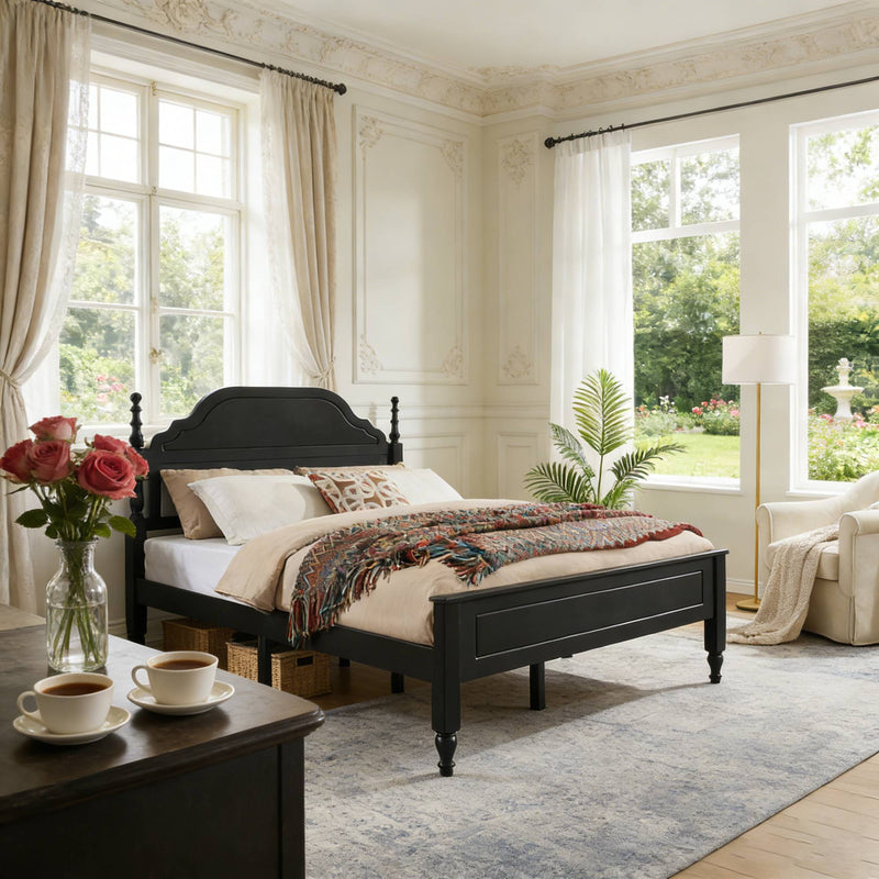 Elegant Bedroom Centerpiece Queen Bed with Padded Headboard Insert, photo 4 of 9