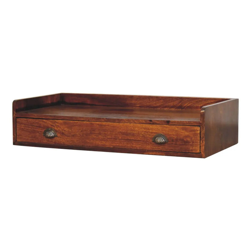 Solid Wood Belmont Wall-Mounted Console, 1 Drawer, 1 Shelf by HouseOfZazla
