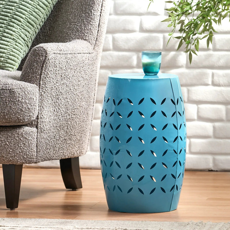 Lilac 12" Accent Side Table with Cylindrical Design by HouseOfZazla