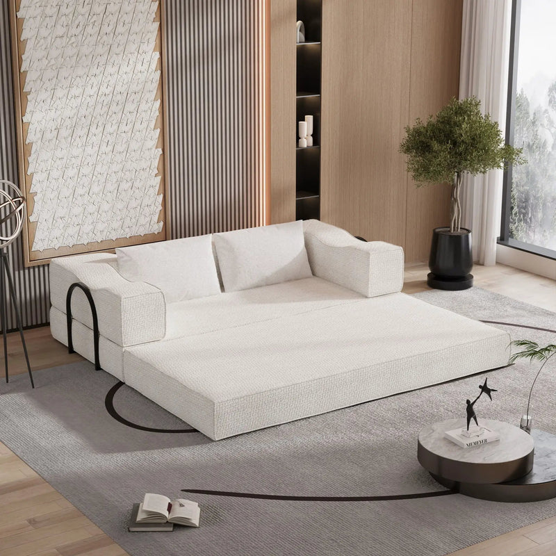 3 Seat Folding Floor Couch & King Size Bed Mattress by HouseOfZazla