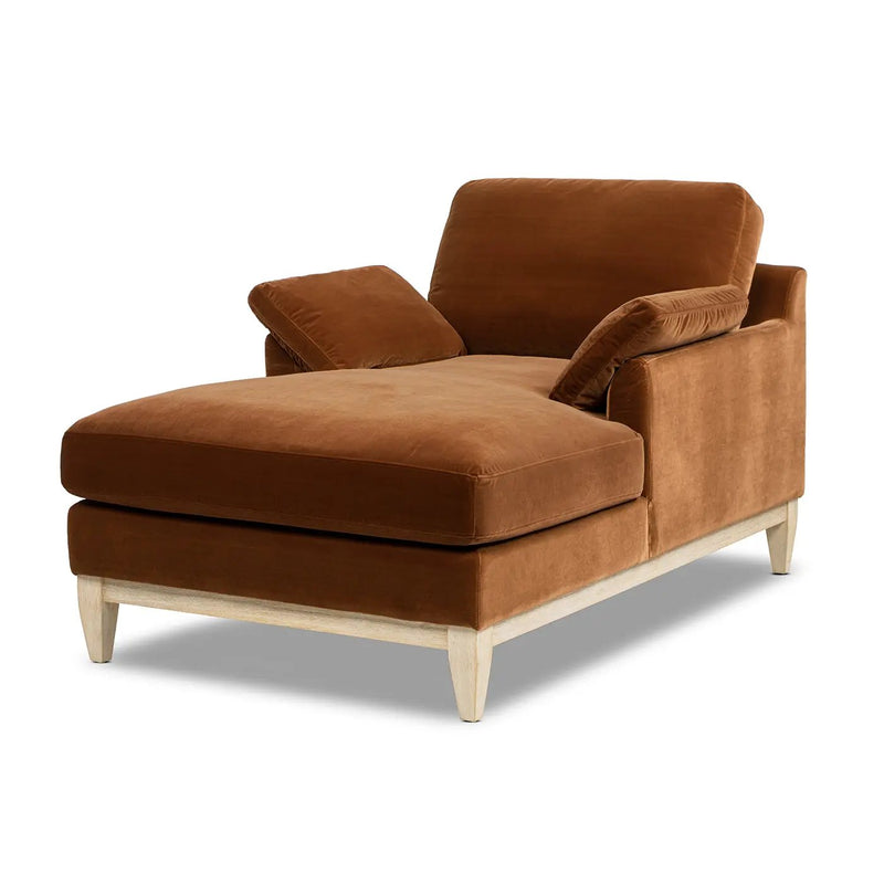 Pasadena Modern Farmhouse Chaise Lounge Chair, Burnt by HouseOfZazla