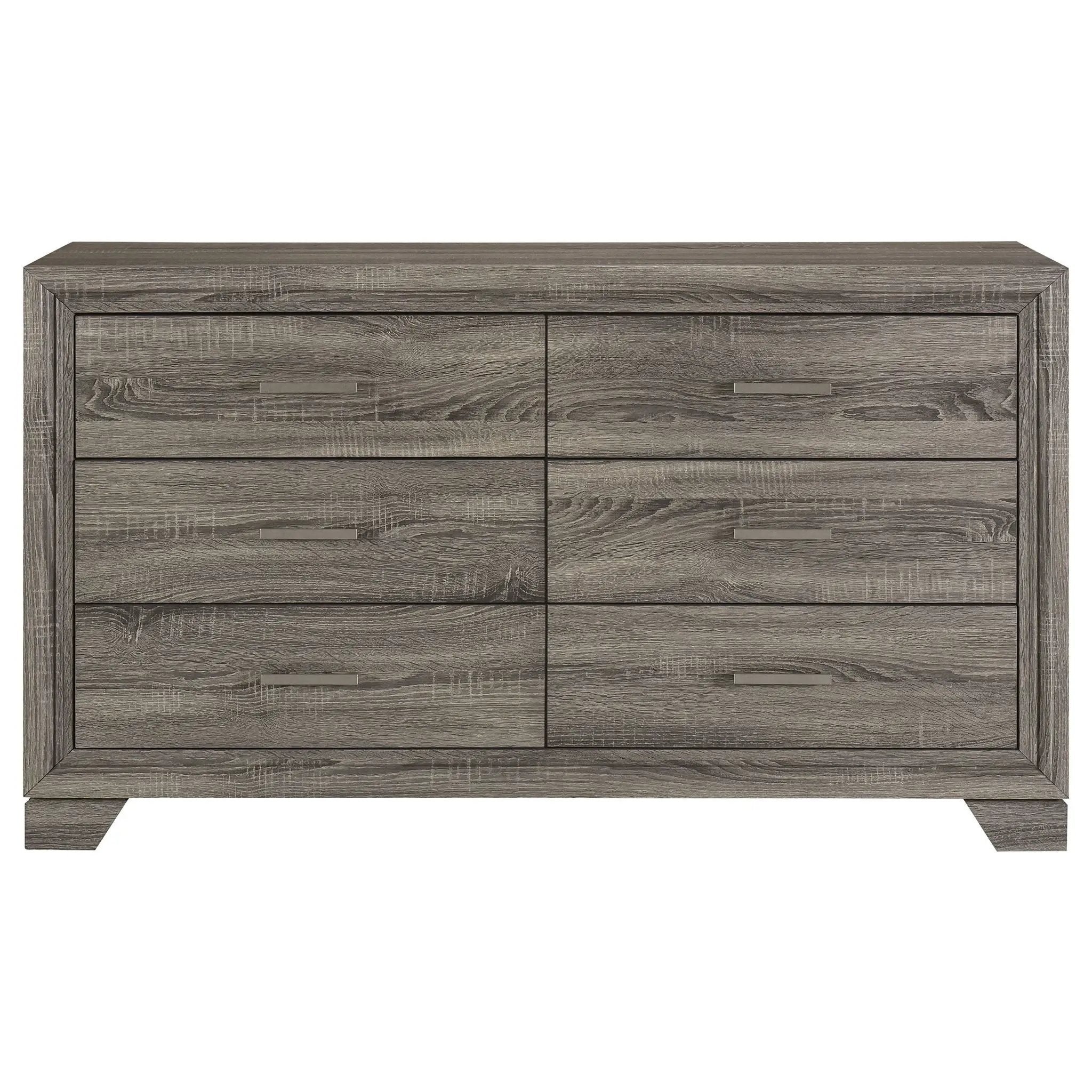 Wright 6-drawer Dresser Cabinet Brown Oak by Unique Piece Furniture