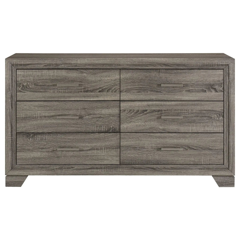 Wright 6-drawer Dresser Cabinet Brown Oak by Unique Piece Furniture