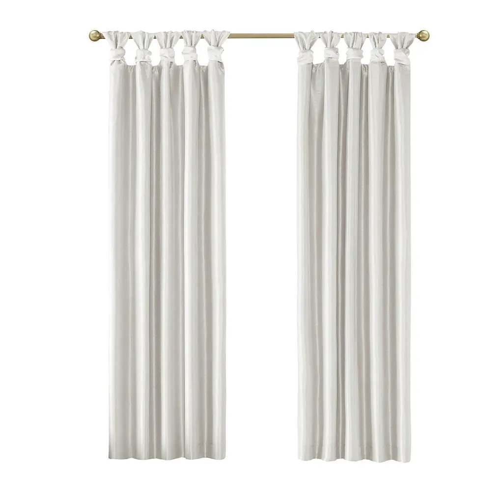 Twist Tab Total Blackout Window Curtain Panel White 50x95 by HouseOfZazla