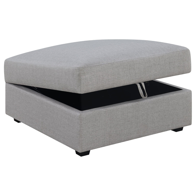 Austin - Square Upholstered Ottoman - Gray by HouseOfZazla