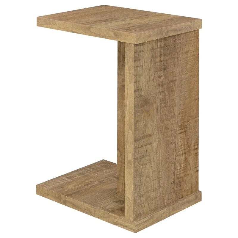 Clower Engineered Wood C-Shaped Sofa Side Table Mango by Unique Piece Furniture