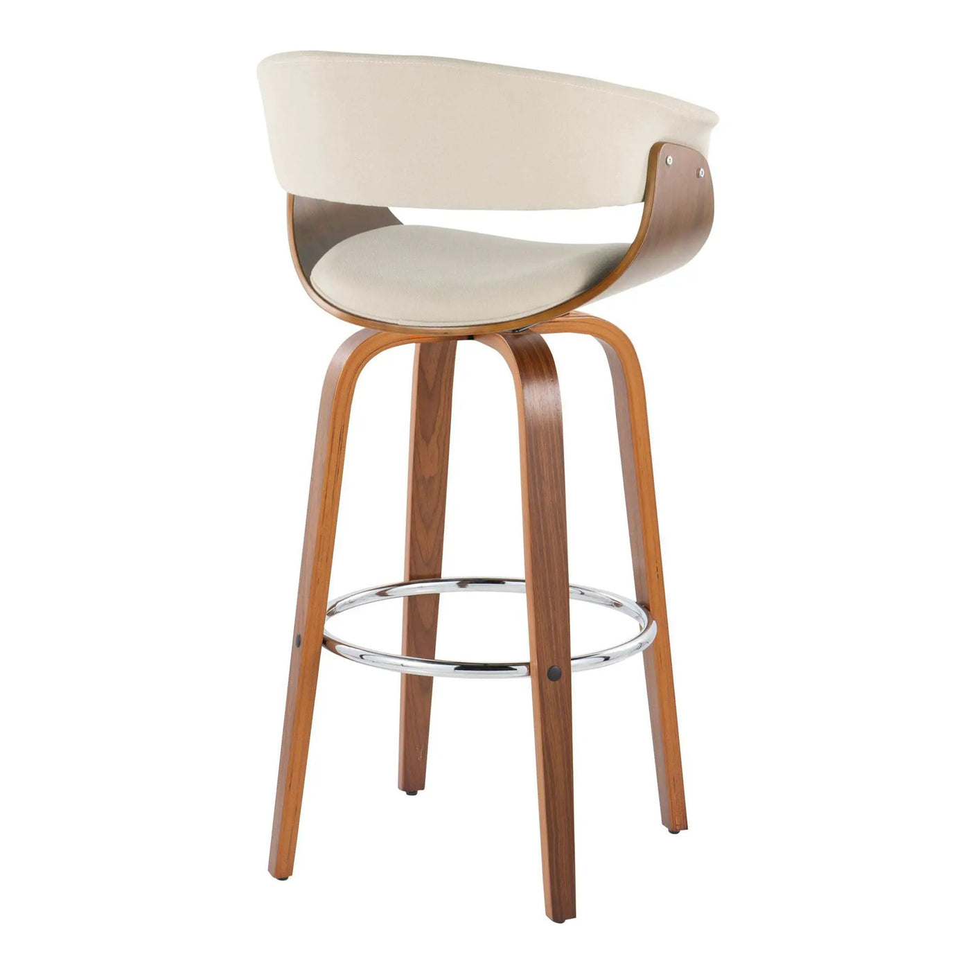 Vintage Mod - Mid Century Modern Fixed Height Barstool With Swivel With Round Footrest (Set of 2) by HouseOfZazla