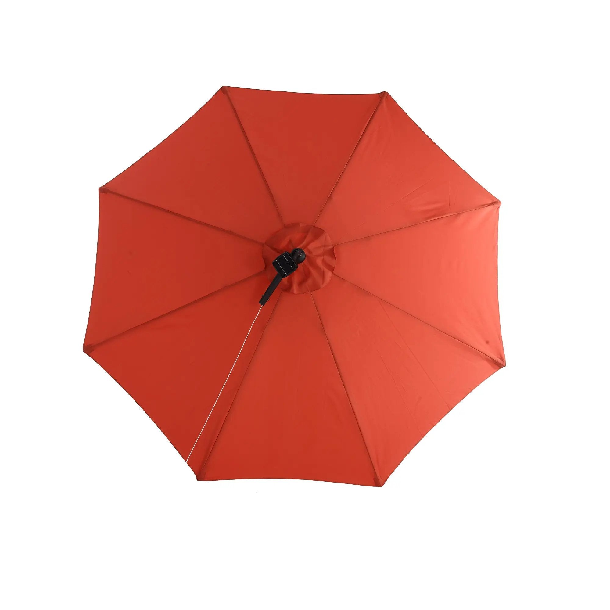 10ft Solar LED Offset Hanging Market Patio Umbrella (Orange) (No Base) by HouseOfZazla