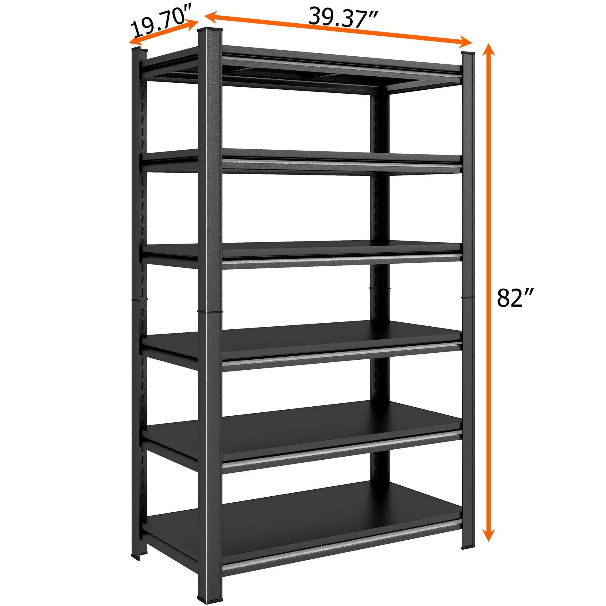 Garage Shelving Units 2400LBS Heavy Duty Storage Shelves Adjustable Metal Shelf 6 Tier - Black by HouseOfZazla
