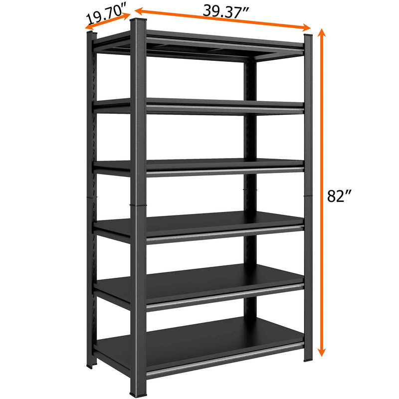 Garage Shelving Units 2400LBS Heavy Duty Storage Shelves Adjustable Metal Shelf 6 Tier - Black by HouseOfZazla