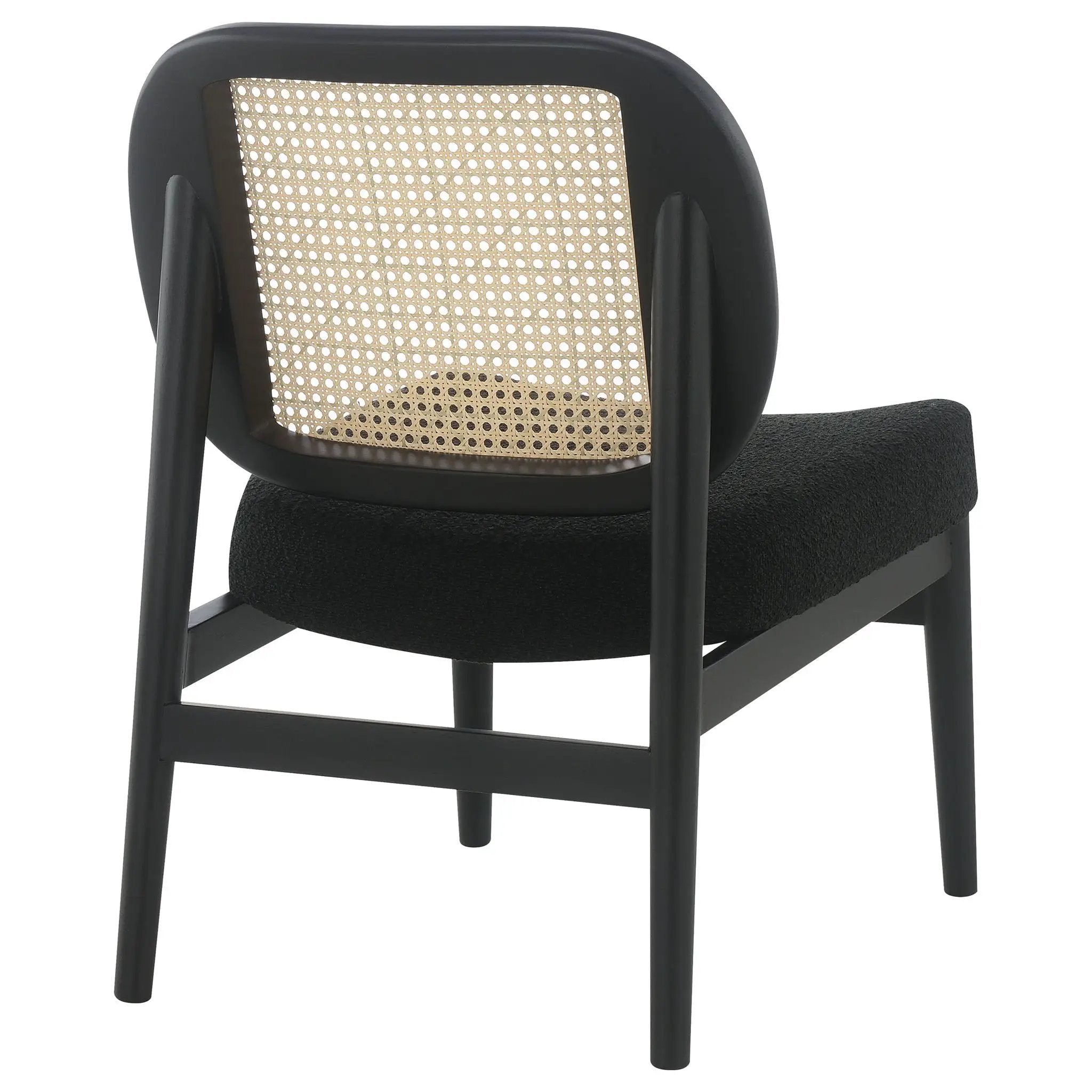 Rayo Rattan Cane Back Accent Chair with Padded Seat Black by Unique Piece Furniture