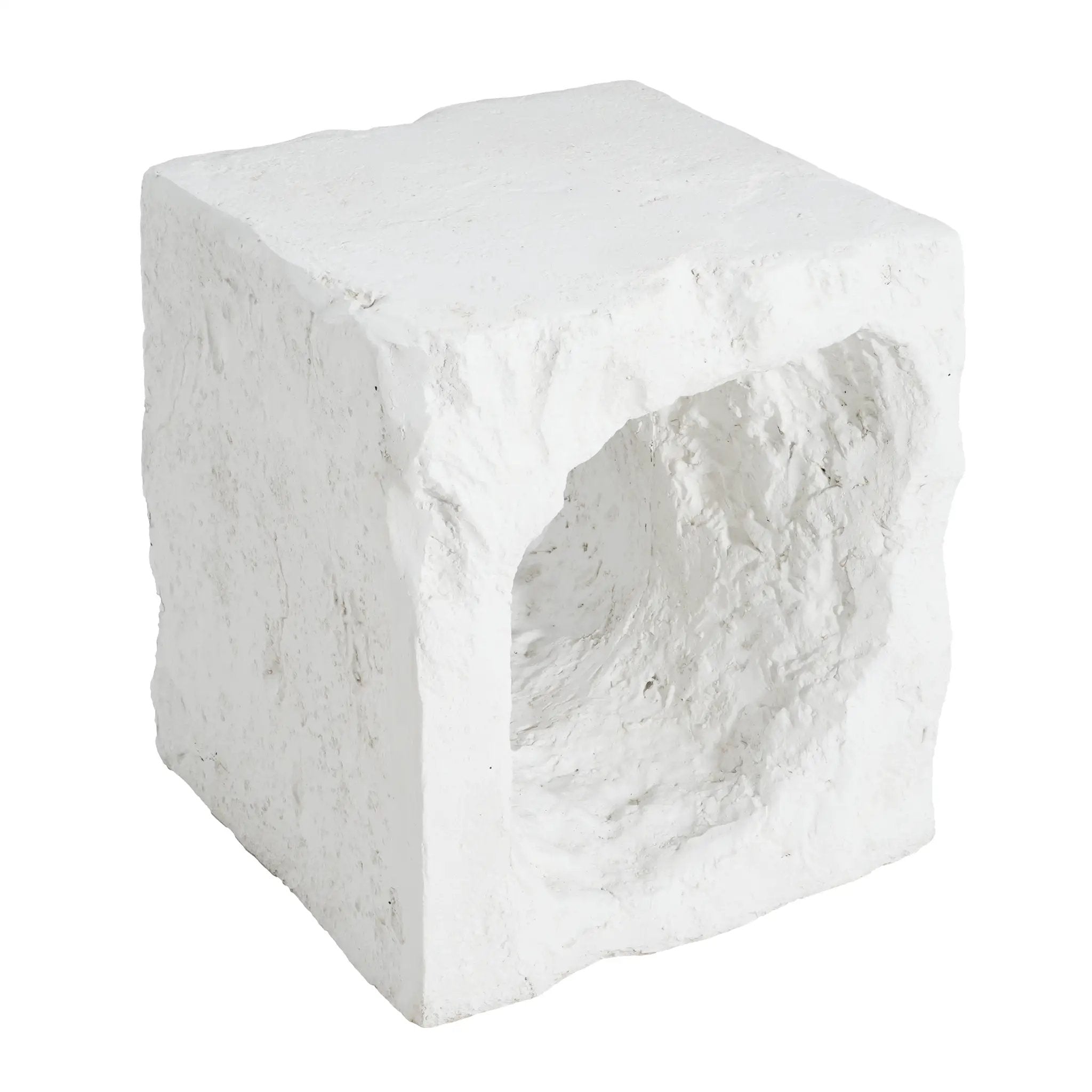 Lyra Outdoor Patio Karst Cave Inspired MGO Side Table White by HouseOfZazla