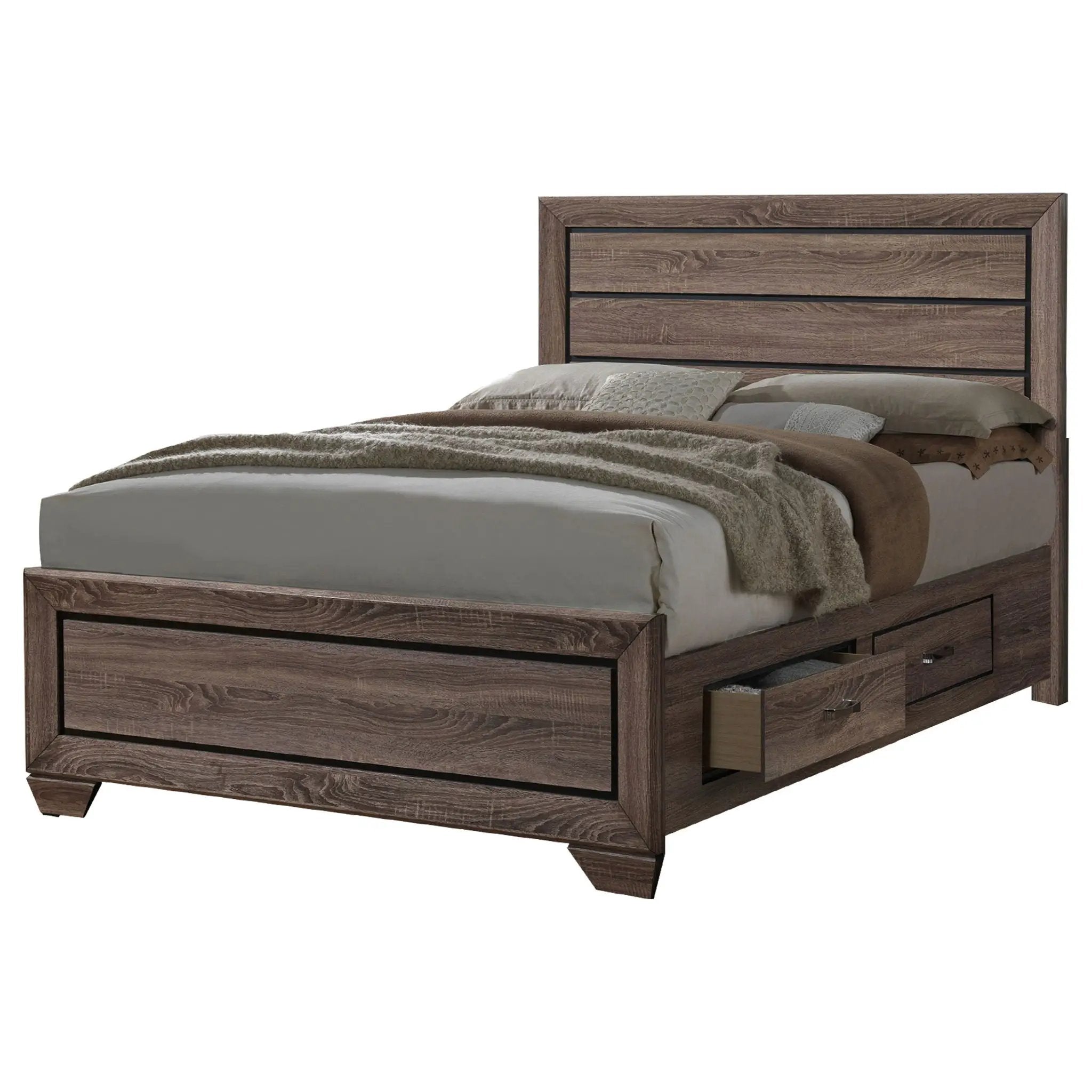 Kauffman 5-piece Eastern King Bedroom Set Washed Taupe by Unique Piece Furniture