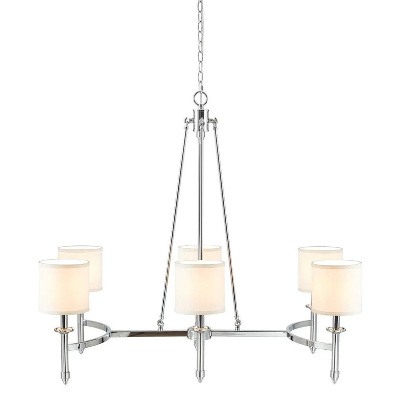 6-Light Chandelier with Fabric Drum Shades by HouseOfZazla
