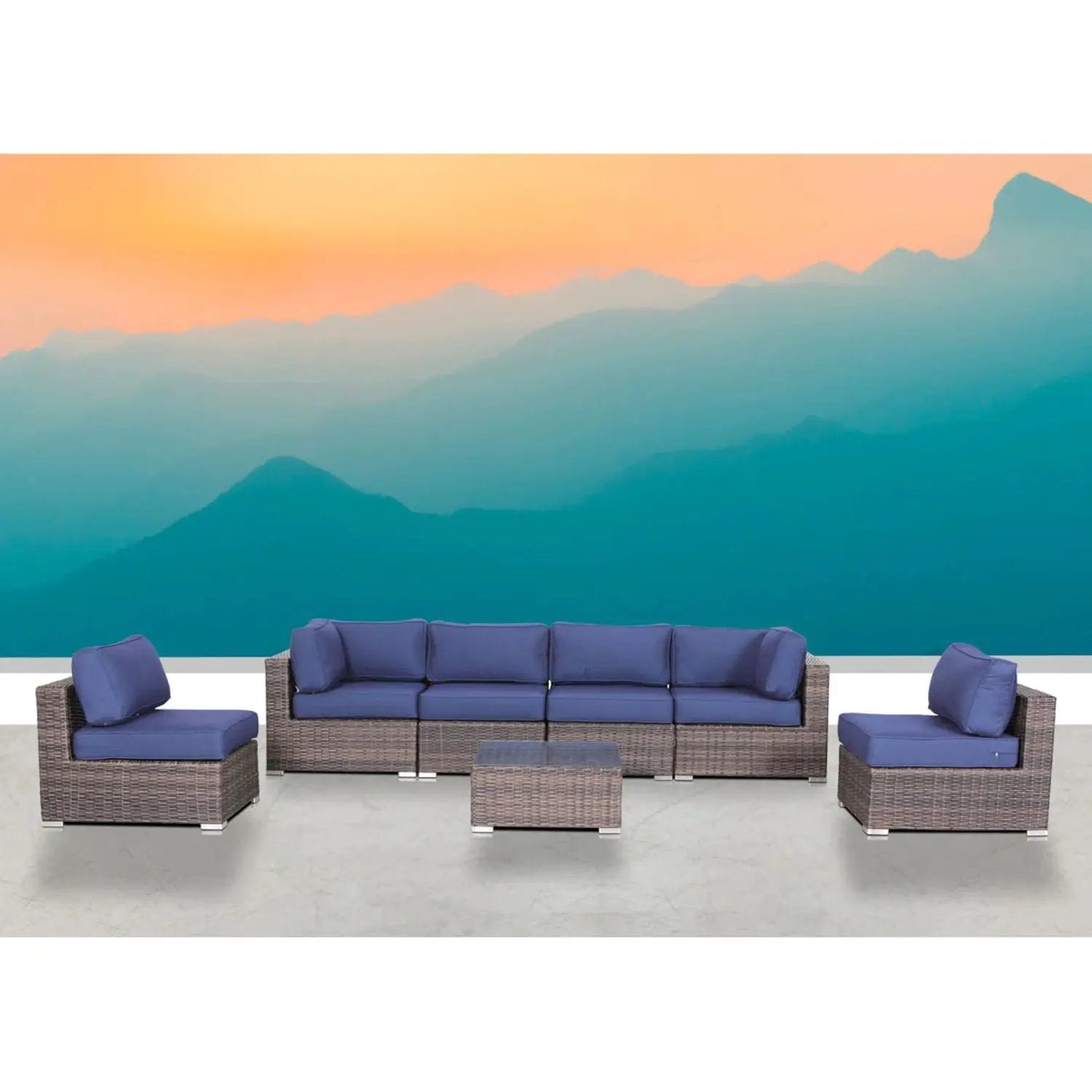Outdoor Wicker Seating Group With Cushions by Unique Piece Furniture