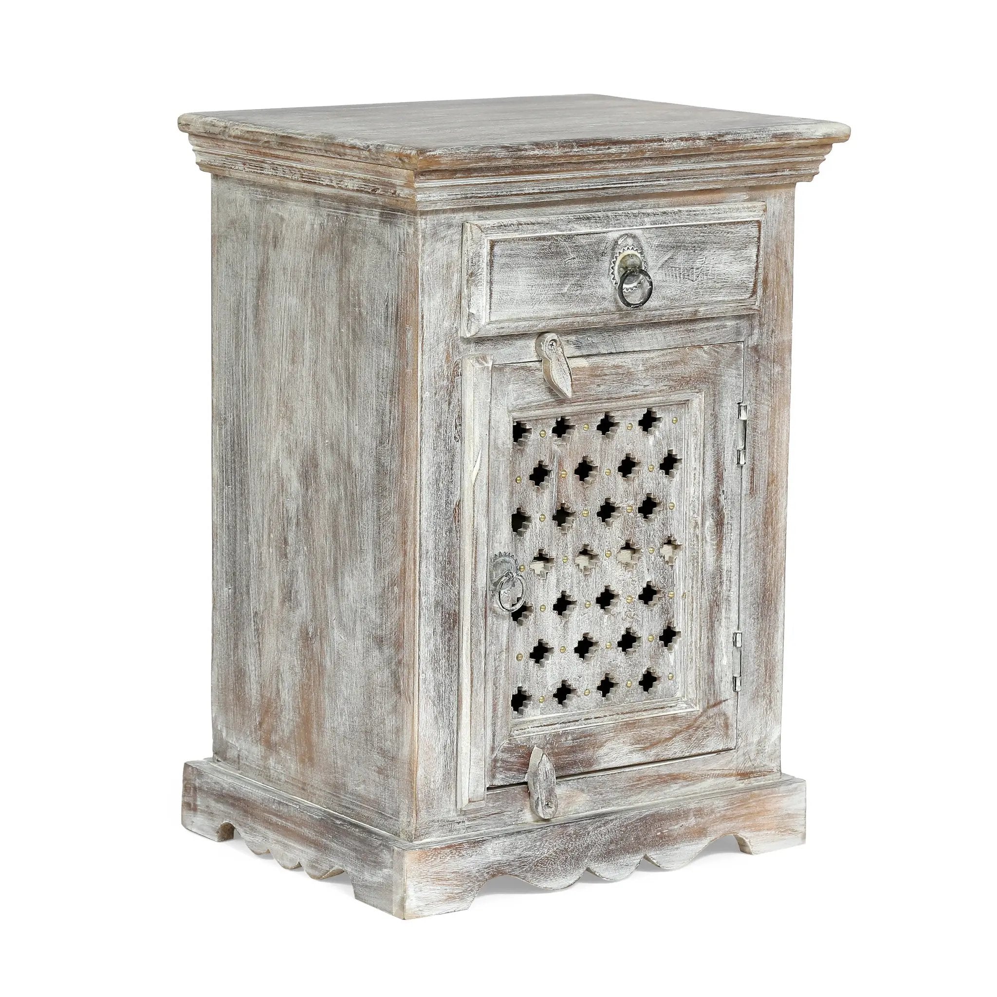 Wooden Nightstand With 1 Drawer 1 Door by HouseOfZazla